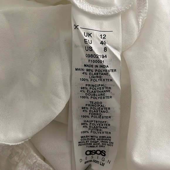 ASOS, halter, bodycon white dress, size 8 - Picture 5 of 6